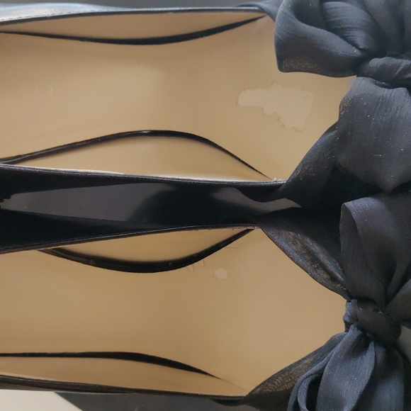 Nine West Black Pumps With Sheer Bow And Sheer Detail On Back Of Shoes - Picture 8 of 12